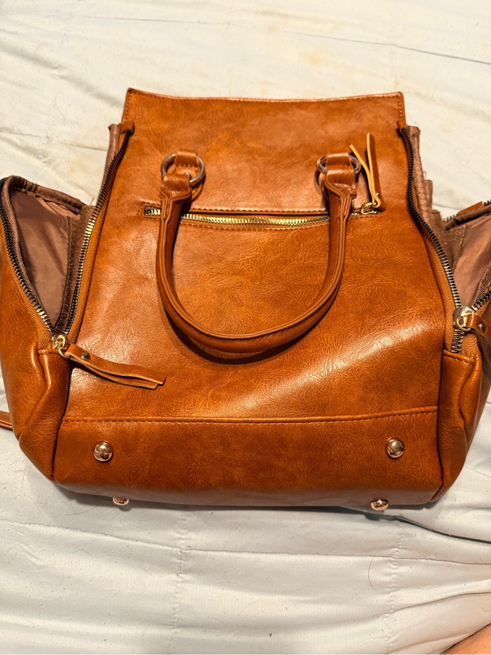 Classic Women's Tote Bag in Cognac Brown - Versatile Everyday Handbag